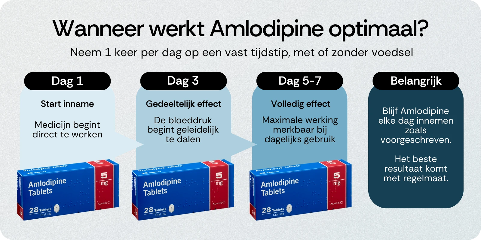 Wanneer werkt Amlodipine optimaal