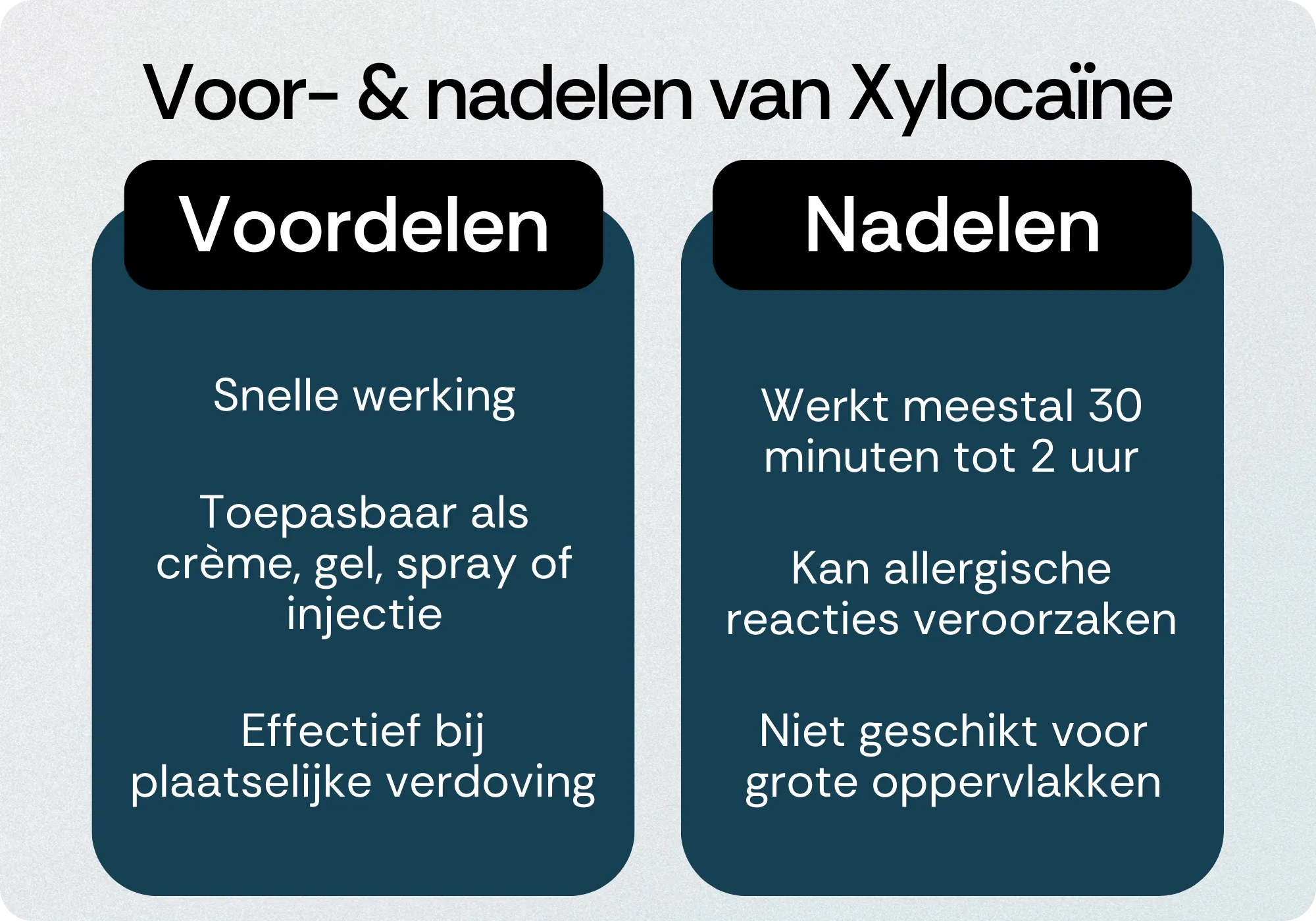 Xylocaïne voordelen nadelen