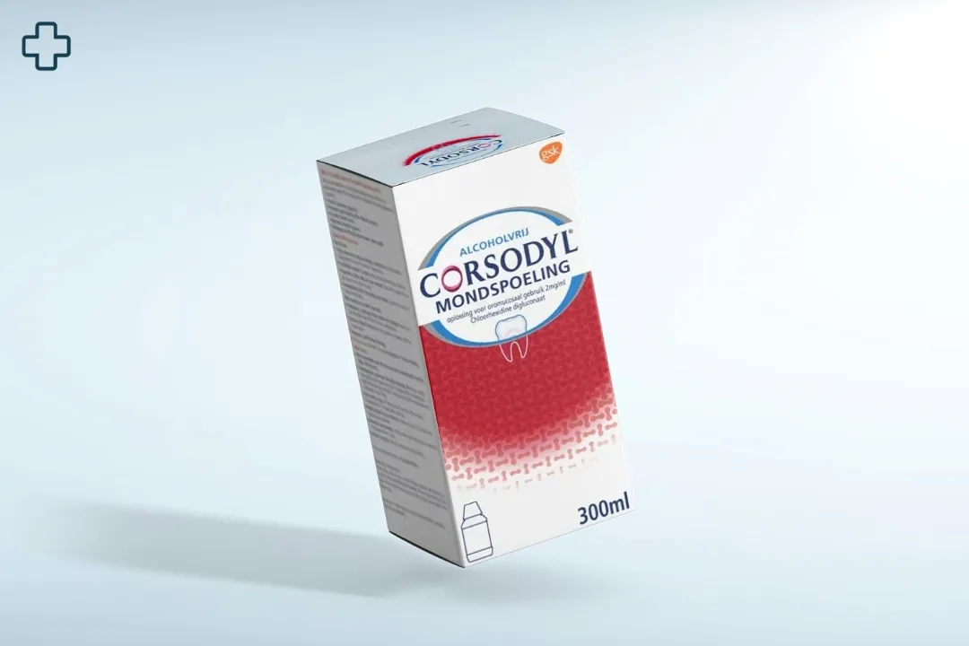 Corsodyl mondwater verpakking